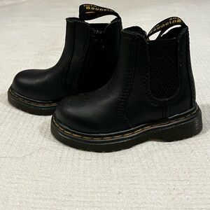 Black, size 4, toddler. Dr Martens Chelsea boots.